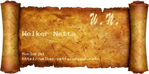 Welker Netta névjegykártya